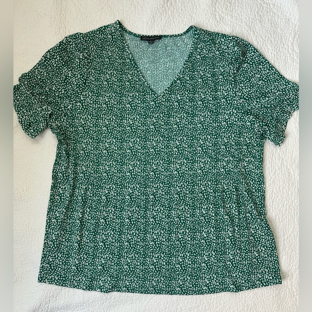 Women’s Green V Neck Blouse